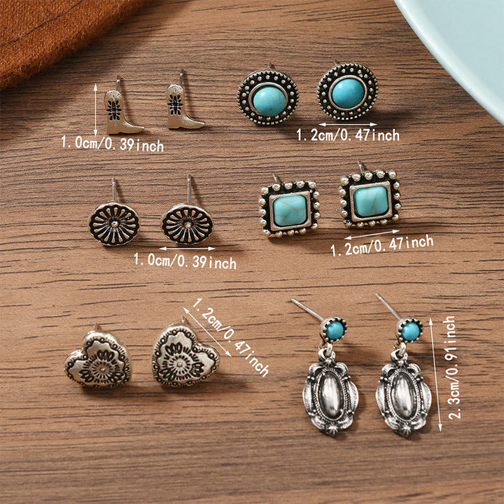 Olivenorma Bohemian Southwestern Multi-Motif Stackable Stud Earrings - image 14