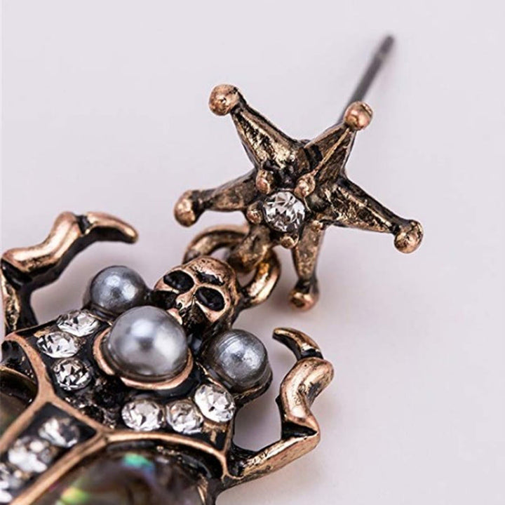 Olivenorma Vintage Star & Beetle Pearl Drop Statement Earrings - image 4