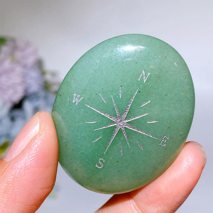 Olivenorma Natural Gemstone Compass Engraved Calming Worry Stone - image 14