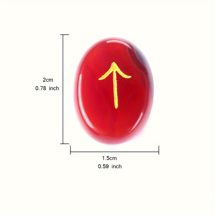Olivenorma 13-Piece Natural Gemstone Witch Runes Engraved Worry Stone - image 9