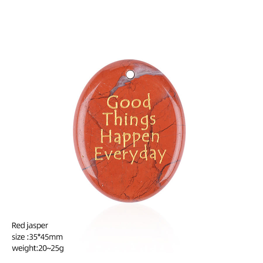 Olivenorma "Good Things Happen Everyday" Positive Quote Natural Gemstone Worry Stone - Red Jasper - image 9