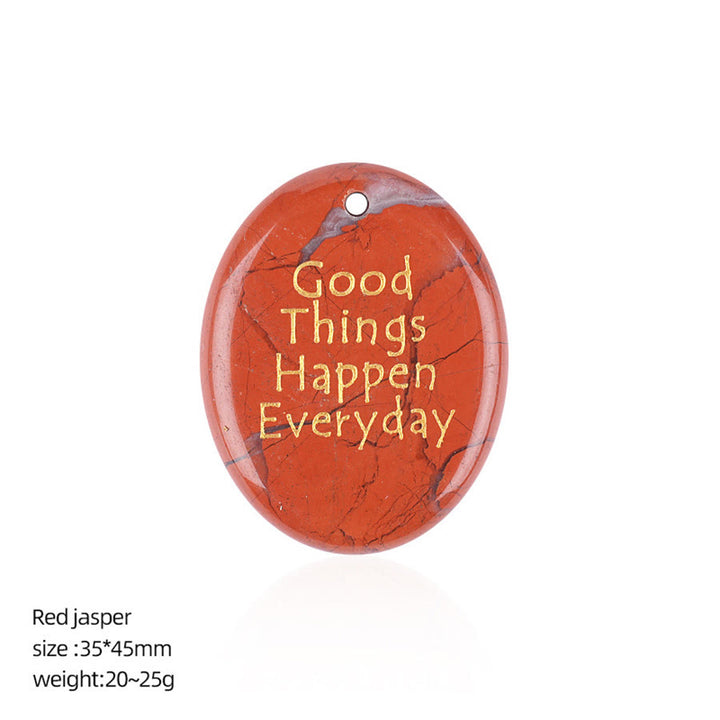 Olivenorma "Good Things Happen Everyday" Positive Quote Natural Gemstone Worry Stone - Red Jasper - image 9