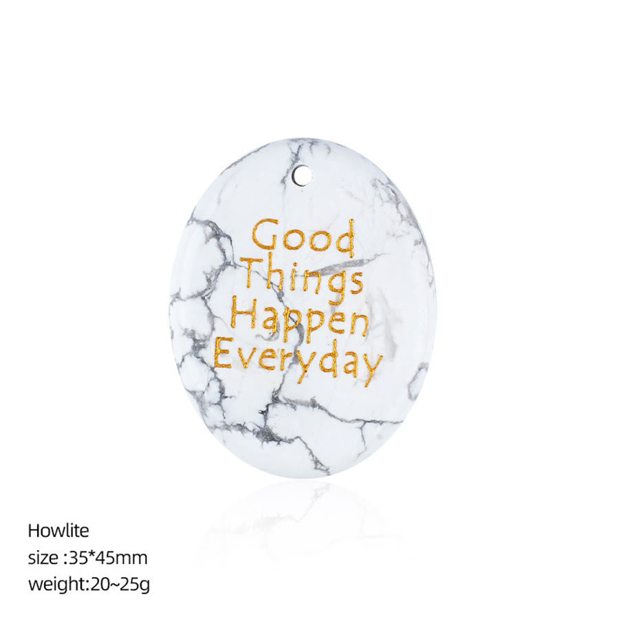 Olivenorma "Good Things Happen Everyday" Positive Quote Natural Gemstone Worry Stone - Howlite - image 28