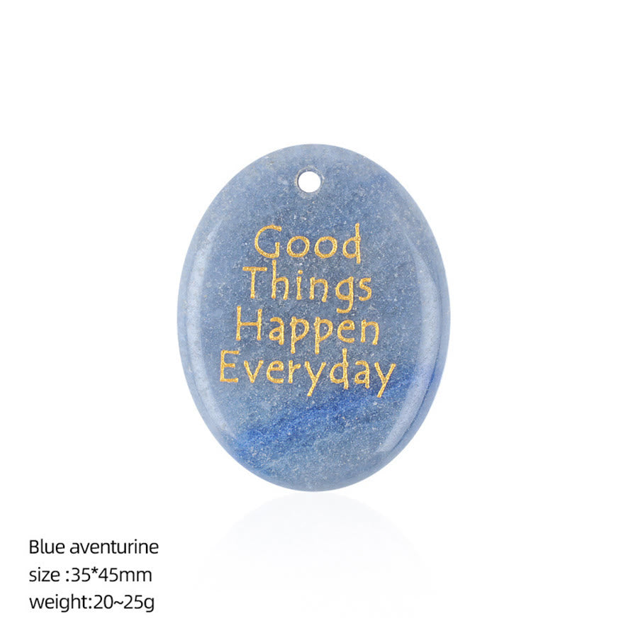 Olivenorma "Good Things Happen Everyday" Positive Quote Natural Gemstone Worry Stone - Blue Aventurine - image 21