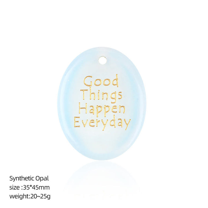 Olivenorma "Good Things Happen Everyday" Positive Quote Natural Gemstone Worry Stone - Synthetic Opal - image 35