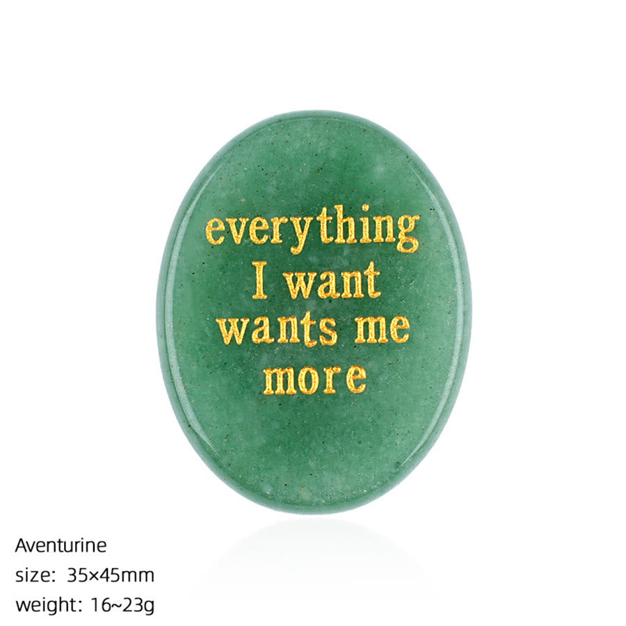 Olivenorma "Everything I Want Wants Me More" Engraved Pocket Calming Worry Stone - Green Aventurine - image 7