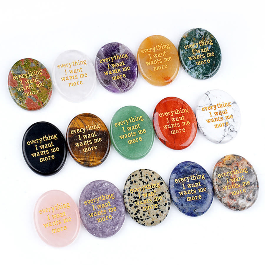 Olivenorma "Everything I Want Wants Me More" Engraved Pocket Calming Worry Stone - image 1