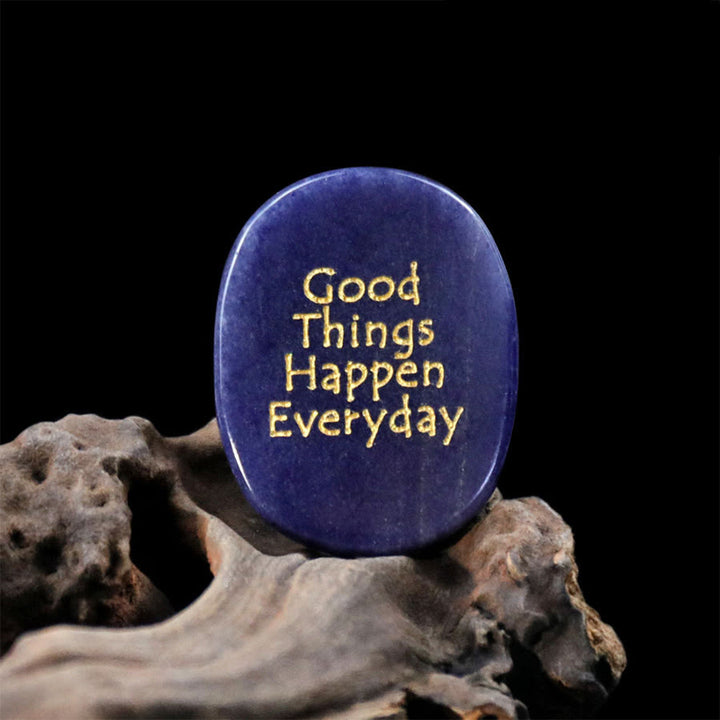 Olivenorma "Good Things Happen Everyday" Engraved Pocket Calming Worry Stone - Blue Aventurine - Airbag Bracket &Gemstone - image 21