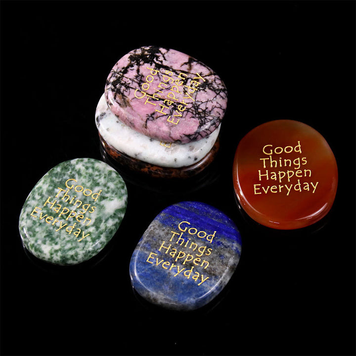 Olivenorma "Good Things Happen Everyday" Engraved Pocket Calming Worry Stone - image 3