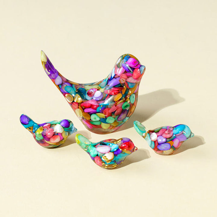 Olivenorma Multi-Crystal Bird Sculpture – Natural Gemstone Decor For Energy Healing Gemstone Decoration - Rainbow Nacre - [Crystal Set] 1 Large + 3 Small Ones - image 65