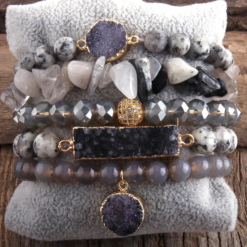 Olivenorma The Ultimate Calm & Destress 5-Bracelet Set - Grey Onyx - image 9