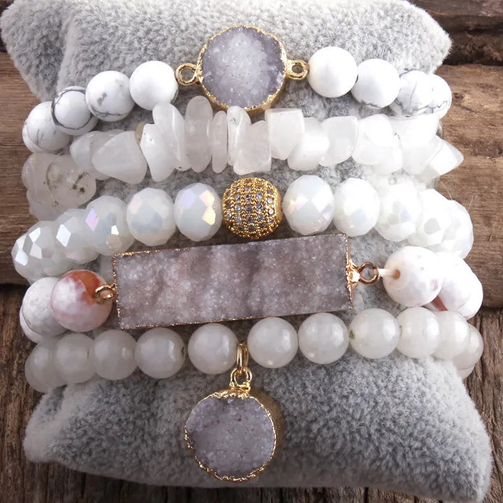 Olivenorma The Ultimate Calm & Destress 5-Bracelet Set - White Agate - image 12
