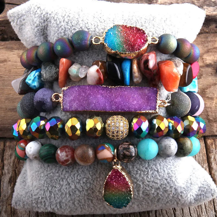 Olivenorma The Ultimate Calm & Destress 5-Bracelet Set - Colored Stone - image 18