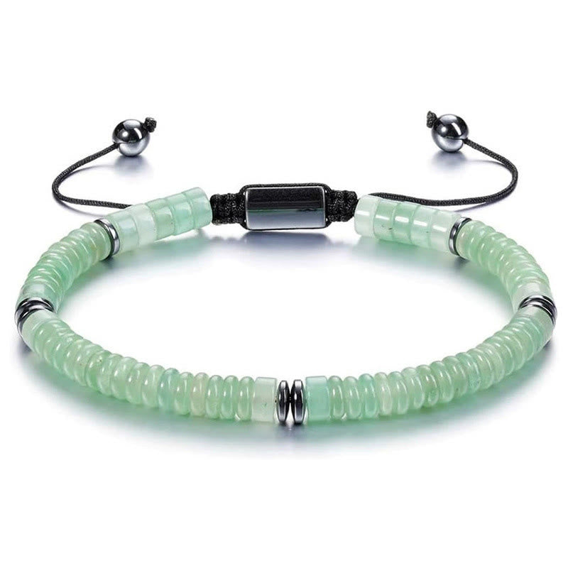 Olivenorma Artisan Multi-Stone Disc Bead Sliding Knot Adjustable Bracelet - Green Aventurine - image 5