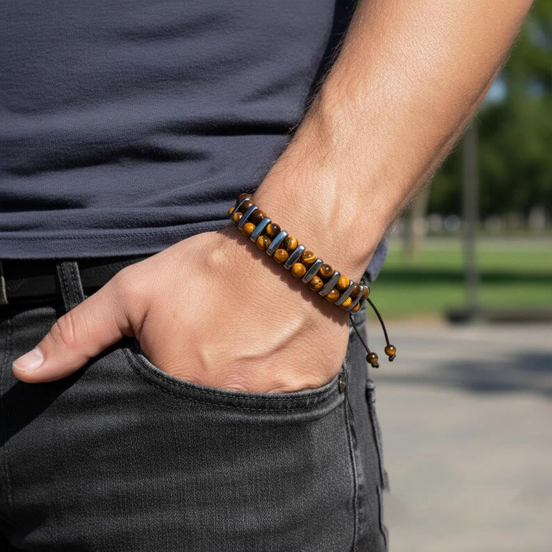 FREE Today: Healing Tiger Eye & Hematite Protection Bracelet Best Ideal Gift for Husband Dad - image 1