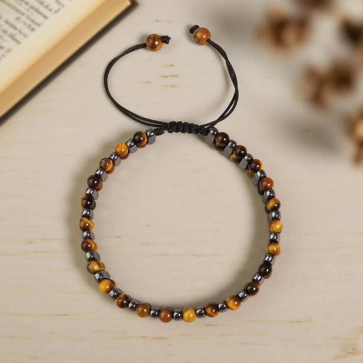 Olivenorma Natural Tiger's Eye Stone Hematite Double Layer Beaded Bracelet - image 6