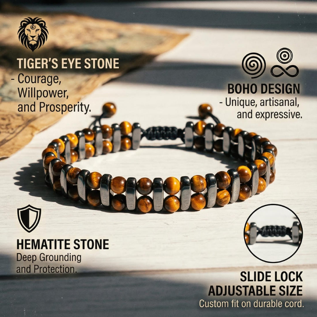 FREE Today: Healing Tiger Eye & Hematite Protection Bracelet Best Ideal Gift for Husband Dad - image 0