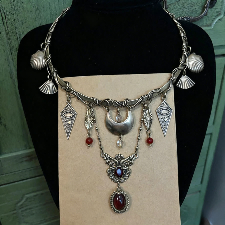 FREE Today: Red Crystal Moon Pagan Goddess Witch's Oath Choker Necklace - image 4