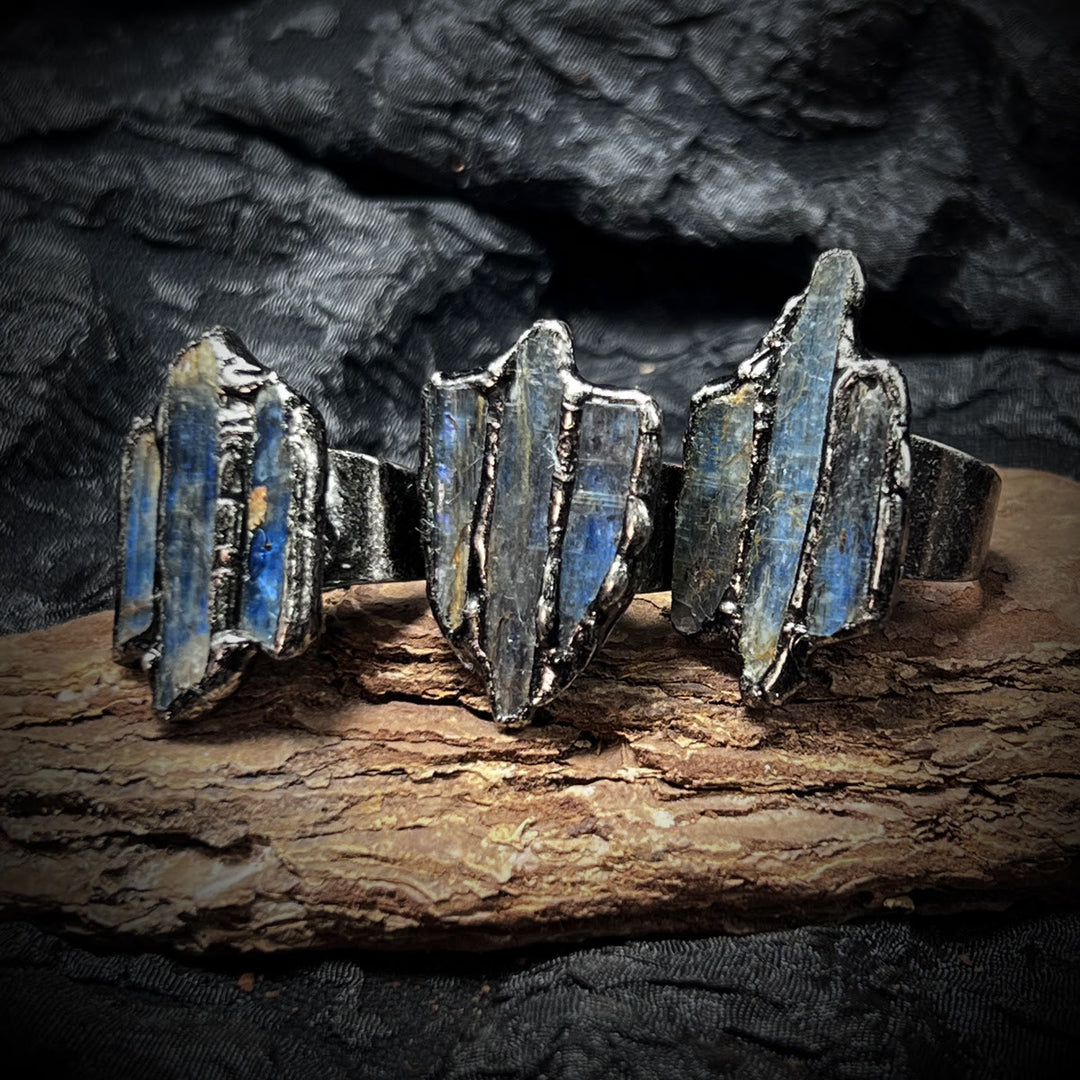 FREE Today: Irregular combination of Three Raw Stone Blue Kyanite Ring - image 5
