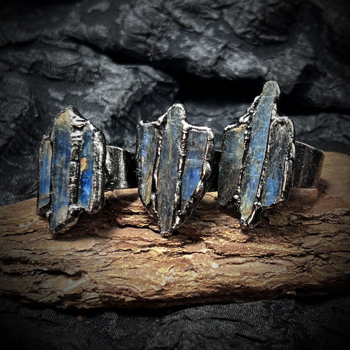 FREE Today: Irregular combination of Three Raw Stone Blue Kyanite Ring - image 5