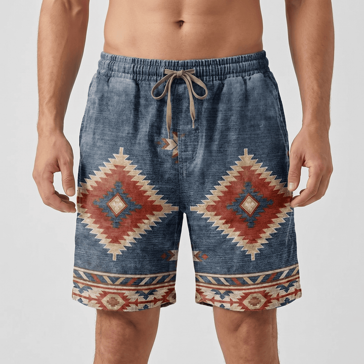 Olivenorma Western Aztec Geometric Print Casual Men's Short Pants - image 4