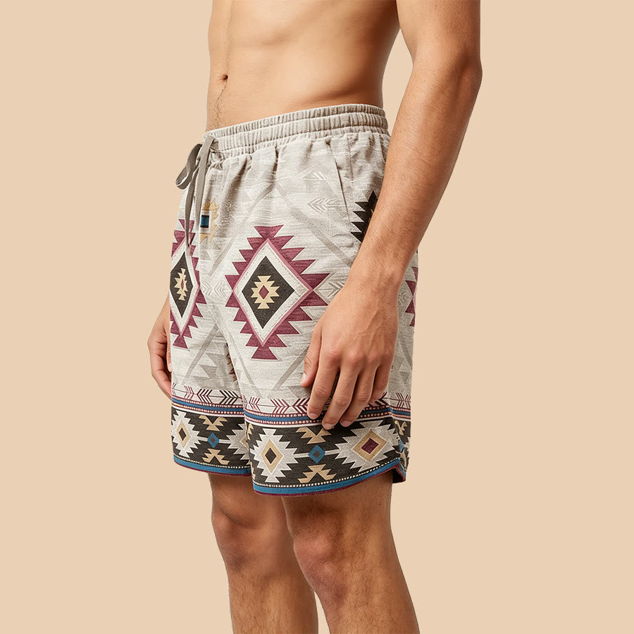 Olivenorma Vintage Tribal Geometric Casual Men's Short Pants - image 4
