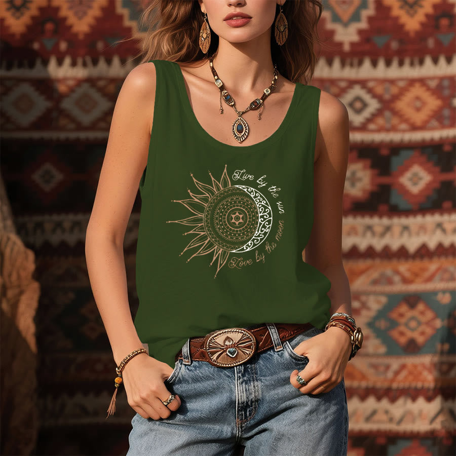 Olivenorma Spiritual Sun Moon Slogan Graphic Print Women's Tank - image 9