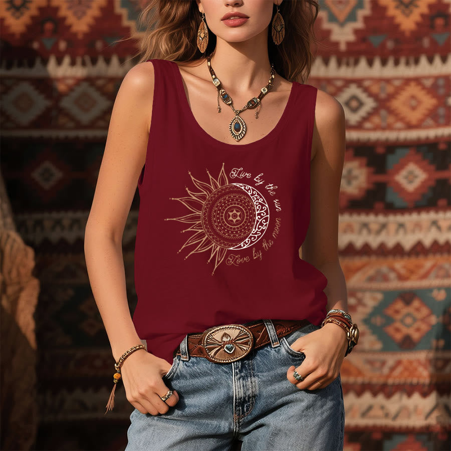 Olivenorma Spiritual Sun Moon Slogan Graphic Print Women's Tank - image 1