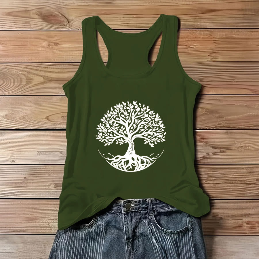 Olivenorma Bohemian Tree of Life Graphic Women's Tank - Green - 3XL - image 0