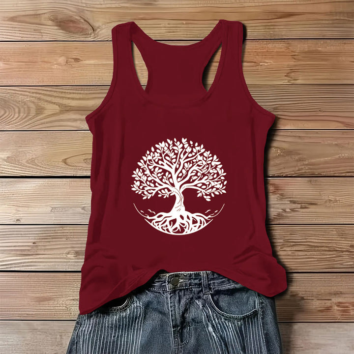 Olivenorma Bohemian Tree of Life Graphic Women's Tank - Red - 3XL - image 8