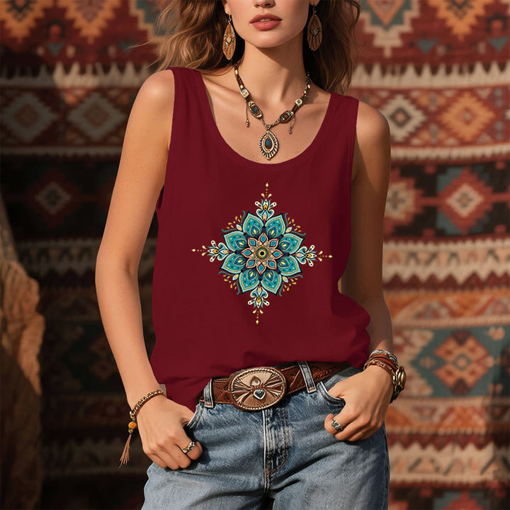 Olivenorma Boho Mandala Ornament Print Women's Tank - image 9
