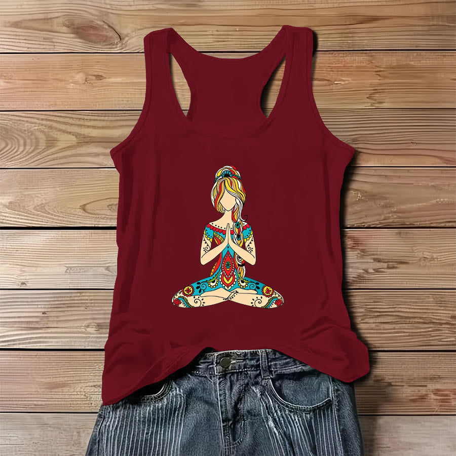 Olivenorma Rainbow Watercolor Tree of Life "Rooted in Magic" Women's Tank - Red - 3XL - image 6