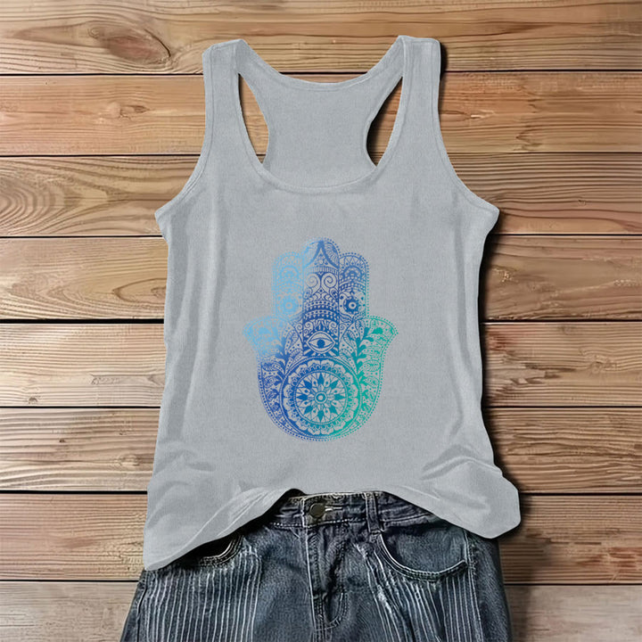 Olivenorma "Palm of Protection" Gradient Hamsa Hand Women's Tank - Gray - 3XL - image 6