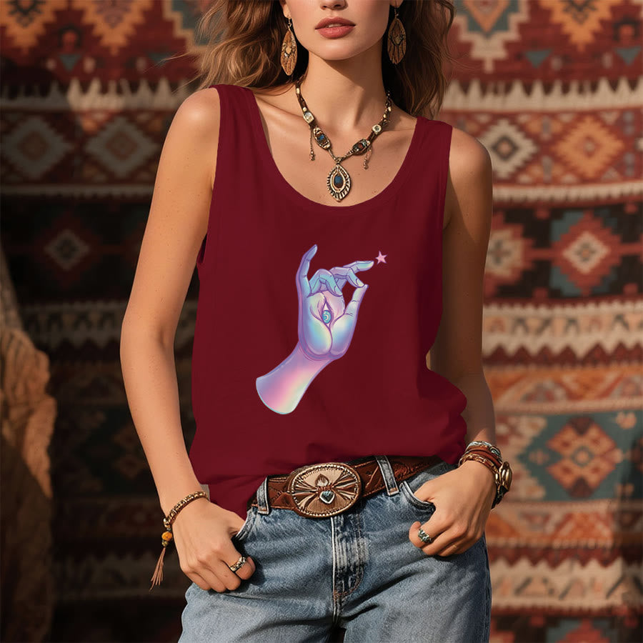 Olivenorma Magic in the Hand Holographic Hand & Evil Eye Women's Tank - image 1