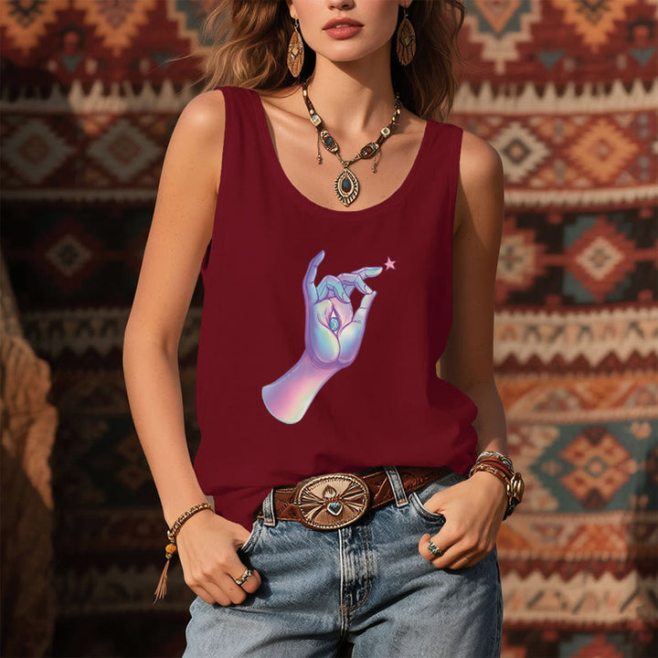 Olivenorma Magic in the Hand Holographic Hand & Evil Eye Women's Tank - image 1