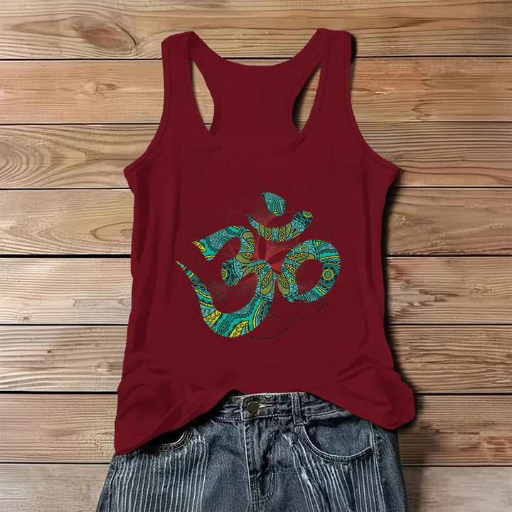 Olivenorma Sacred Om Serpent Tribal Pattern Om Symbol Women's Tank - Red - 3XL - image 4