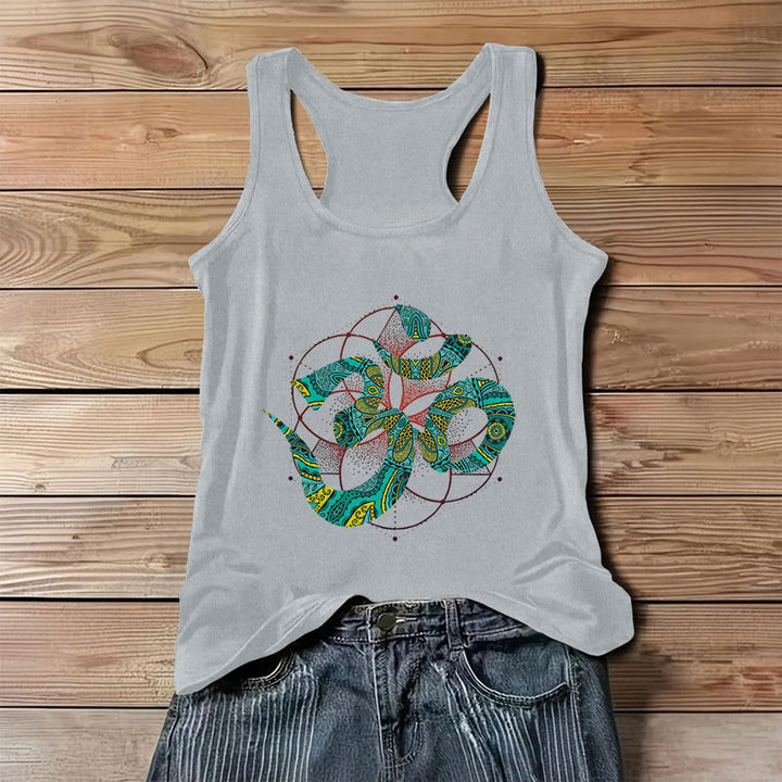Olivenorma Sacred Om Serpent Tribal Pattern Om Symbol Women's Tank - Gray - 3XL - image 0