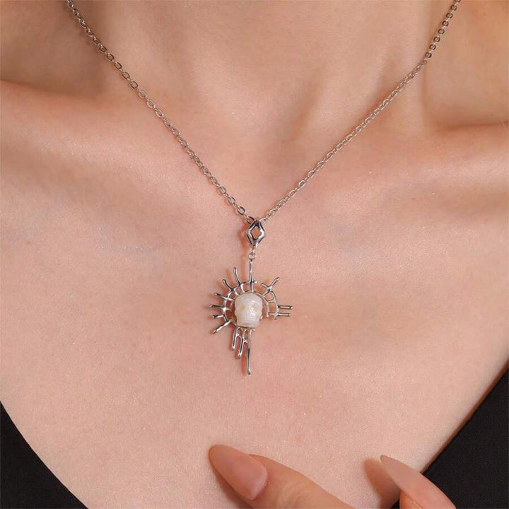 FREE Today: Skull Carved Pearl Dream Catcher Pendant Necklace - image 8