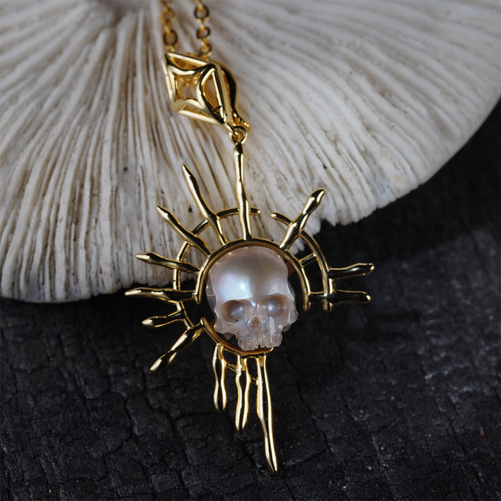FREE Today: Skull Carved Pearl Dream Catcher Pendant Necklace - image 3