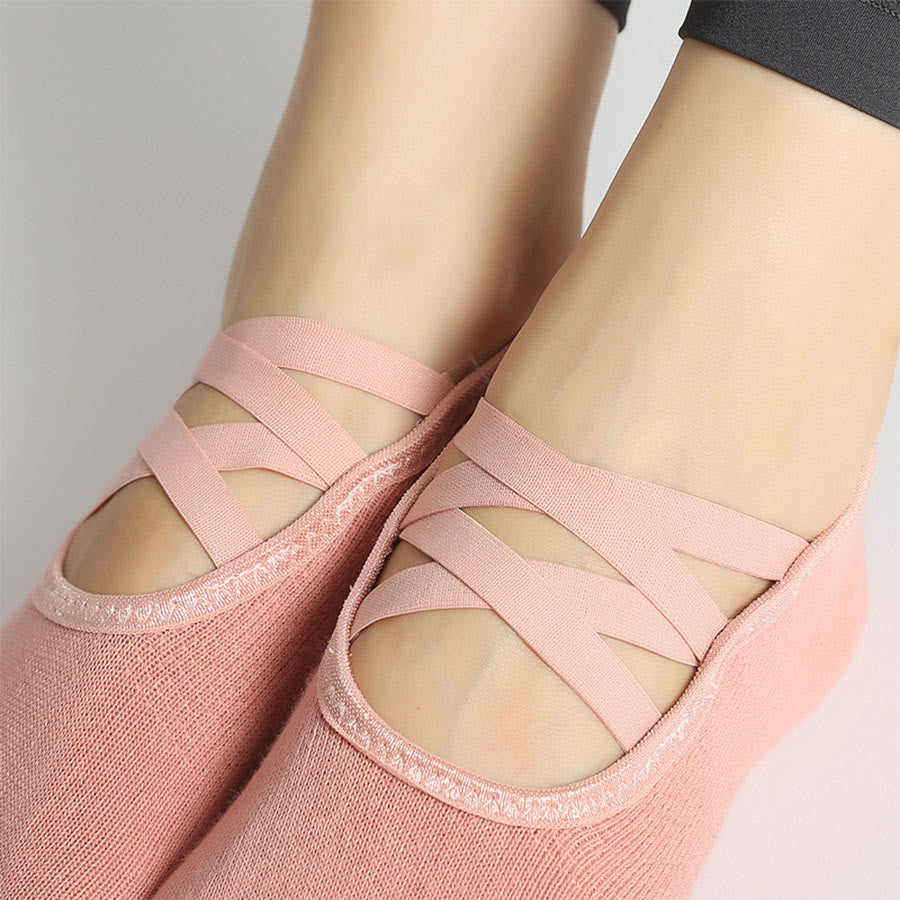 Olivenorma Enhanced Traction Cross-Strap Open-Toe Non-Slip Women's Yoga Socks - image 20