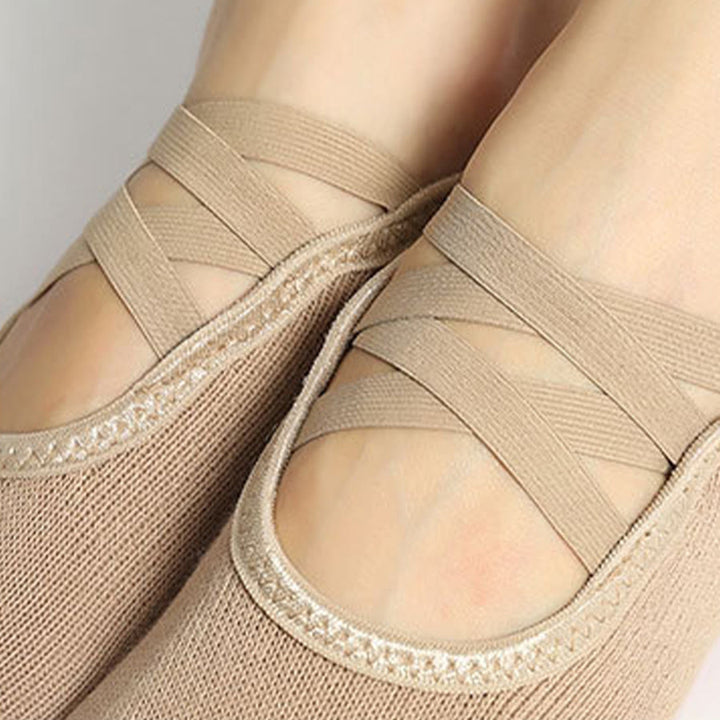 Olivenorma Enhanced Traction Cross-Strap Open-Toe Non-Slip Women's Yoga Socks - image 28