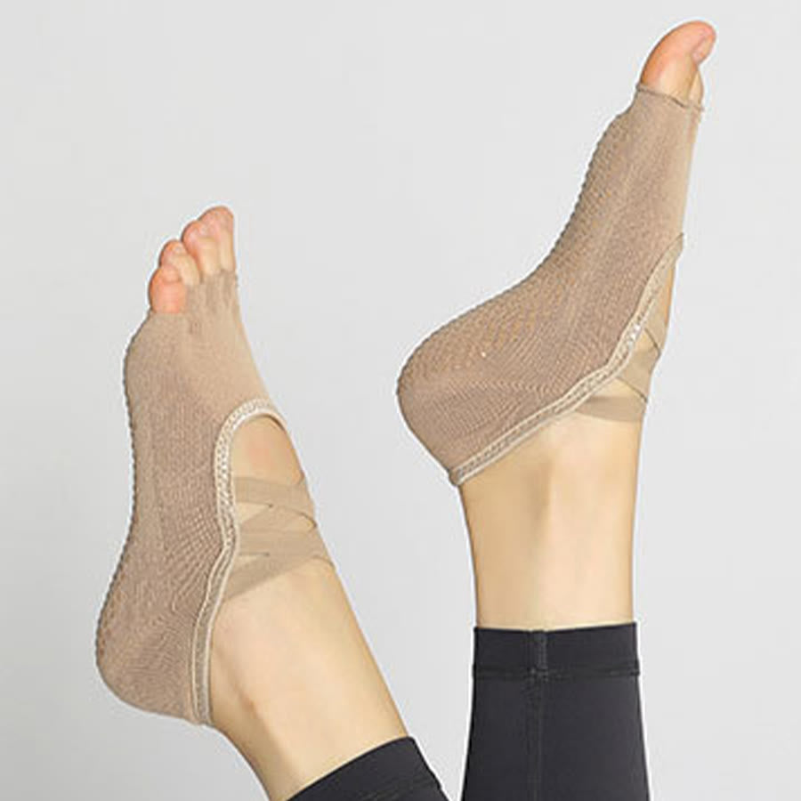 Olivenorma Enhanced Traction Cross-Strap Open-Toe Non-Slip Women's Yoga Socks - image 27