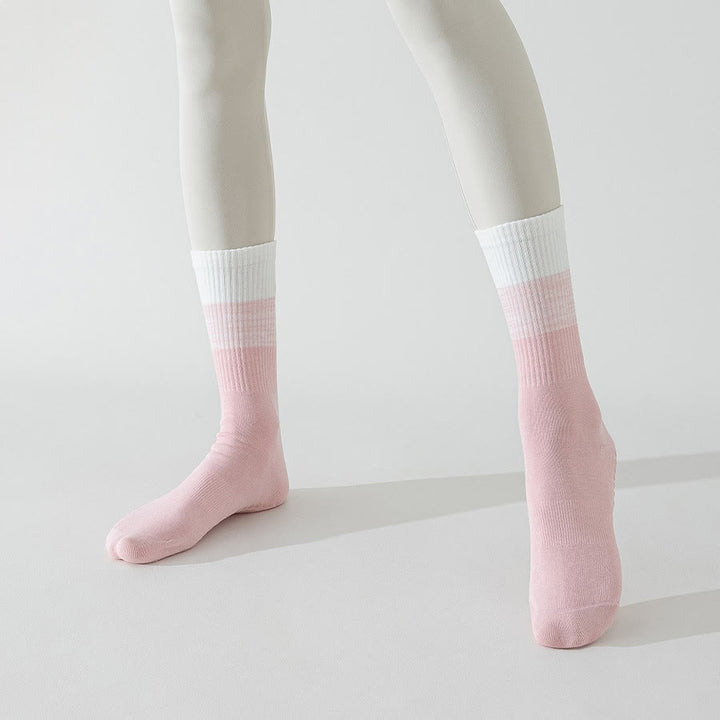 Olivenorma Two-Tone Crew Length Non-Slip Silicone Dot Women's Yoga Socks - image 9