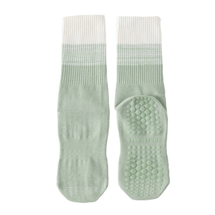 Olivenorma Two-Tone Crew Length Non-Slip Silicone Dot Women's Yoga Socks - Green - 10 Pairs - image 18