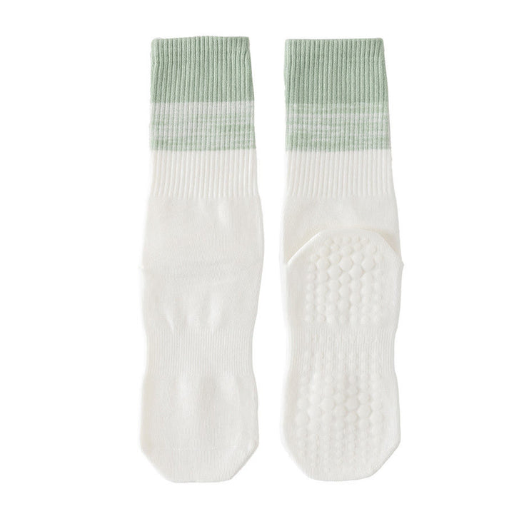 Olivenorma Two-Tone Crew Length Non-Slip Silicone Dot Women's Yoga Socks - White - 10 Pairs - image 11