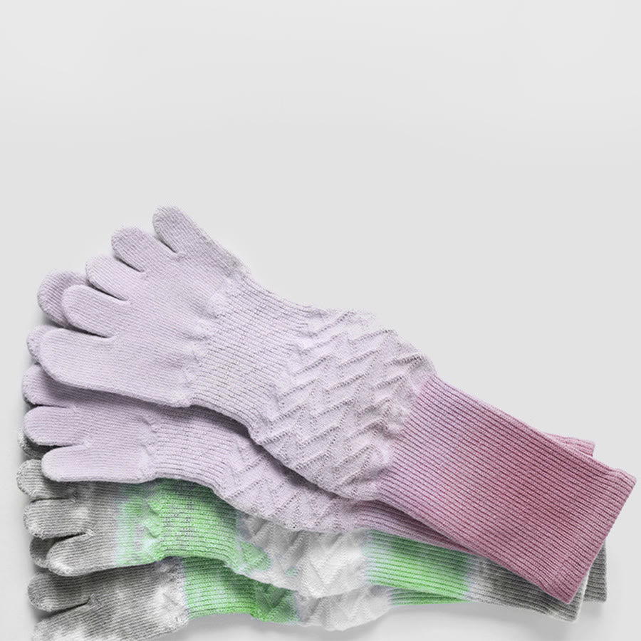 Olivenorma Stylish Tie-Dye Five-Toe Non-Slip for Indoor Workouts Women's Yoga Socks - image 3