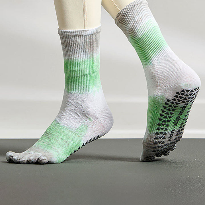 Olivenorma Stylish Tie-Dye Five-Toe Non-Slip for Indoor Workouts Women's Yoga Socks - image 5