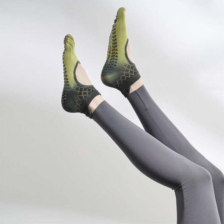 Olivenorma Multi-Sport Five-Toe Non-Slip Socks with Open Side Women's Yoga Socks - Gradient Olive Grey & Full Toe - 10 Pairs - image 30