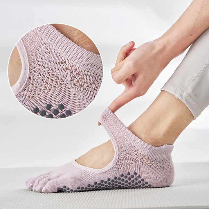 Olivenorma Multi-Sport Five-Toe Non-Slip Socks with Open Side Women's Yoga Socks - image 9