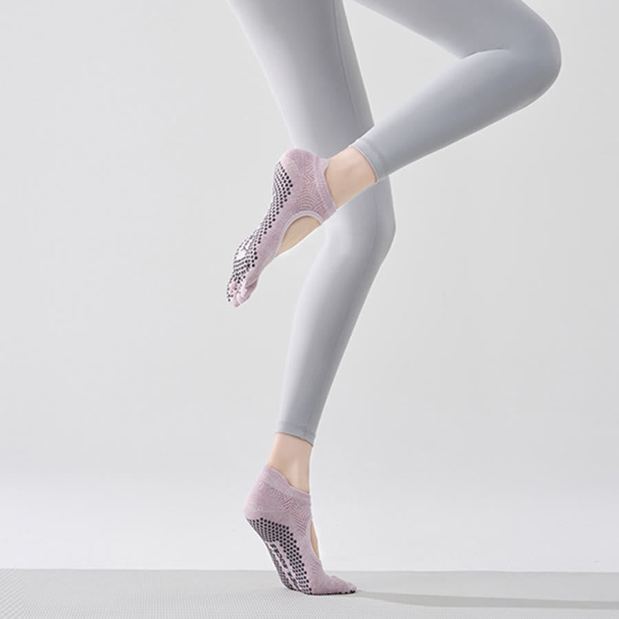 Olivenorma Multi-Sport Five-Toe Non-Slip Socks with Open Side Women's Yoga Socks - Purple Pink & Full Toe - 10 Pairs - image 1